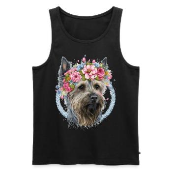 Cute Yorkshire Terrier Flower Crown Pet Dog Breed - Men's Premium Organic Tank Top - black - Front - Michal (187cm)