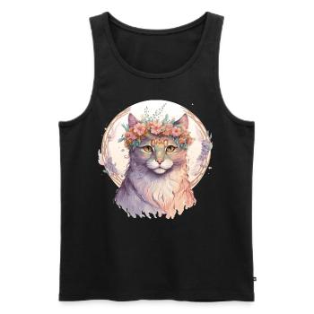 Mignon American Curl Cat Fleur Crown Cats Pet Kitte - Débardeur bio Premium Homme - noir - Devant - Michal (187cm)