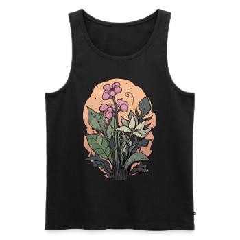Plants and flowers for nature lovers and gardeners - Men's Premium Organic Tank Top - black - Front - AI Model Male 178 light (178cm)
