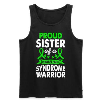 Sister Of Cerebral Palsy Syndrome Warrior - Men's Premium Organic Tank Top - black - Front - AI Model Male 178 light (178cm)