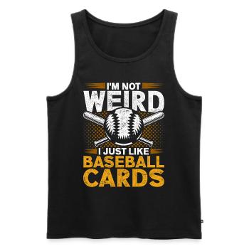 Collecteur de cartes de baseball Collecteur de cartes de baseball - Débardeur bio Premium Homme - noir - Devant - Michal (187cm)