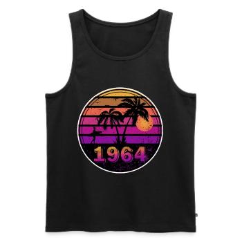 59th Birthday June Vintage 1964 Vintage - Men's Premium Organic Tank Top - black - Front - AI Model Male 178 light (178cm)