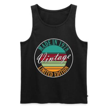 1978 Birthday born in 1978 Retro Vintage - Men's Premium Organic Tank Top - black - Front - Michal (187cm)