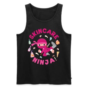 Cute Esthetician Skincare - Men's Premium Organic Tank Top - black - Front - Michal (187cm)