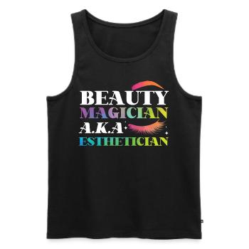Cute Licensed Esthetician Skincare - Männer Premium Bio Tank Top - Schwarz - Vorne - Michal (187cm)