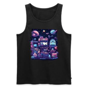 Arcade Gaming Retro Slots Games 80s Gamer - Men's Premium Organic Tank Top - black - Front - Michal (187cm)