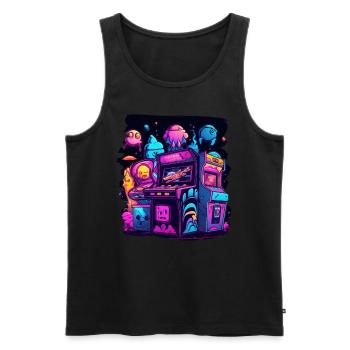 Arcade Gaming Retro Slots Games 80s Gamer - Men's Premium Organic Tank Top - black - Front - Michal (187cm)