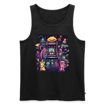 Arcade Gaming Retro Slots Games 80s Gamer - Men's Premium Organic Tank Top - black - Front - Michal (187cm)