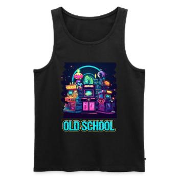 Arcade Gaming Retro Slots Games 80s Gamer - Men's Premium Organic Tank Top - black - Front - Michal (187cm)