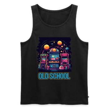 Arcade Gaming Retro Slots Games 80s Gamer - Men's Premium Organic Tank Top - black - Front - Michal (187cm)