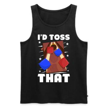 Lustiges Cornhole Corn Hole - Männer Premium Bio Tank Top - Schwarz - Vorne - AI Model Male 178 light (178cm)