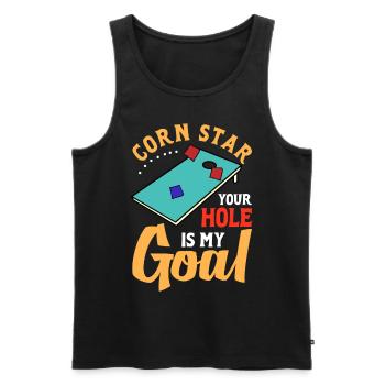 Lustiges Cornhole Corn Hole - Männer Premium Bio Tank Top - Schwarz - Vorne - AI Model Male 178 light (178cm)