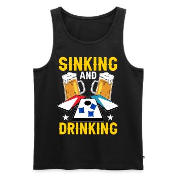 Cornhole Maisloch - Männer Premium Bio Tank Top - Schwarz - Vorne - AI Model Male 178 light (178cm)