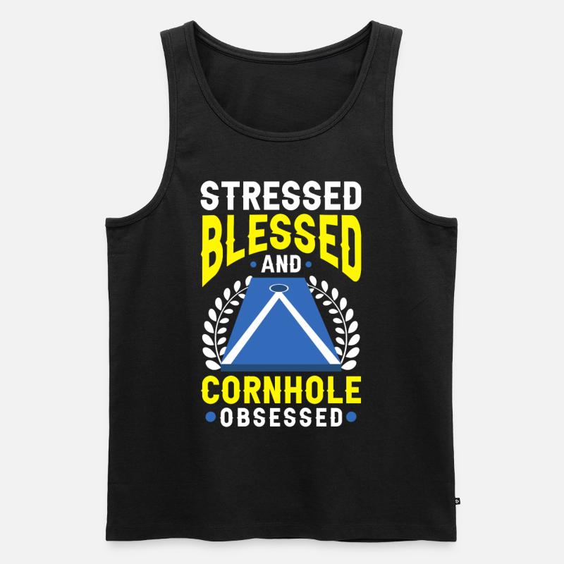 Mais-Loch - Männer Premium Bio Tank Top - Schwarz