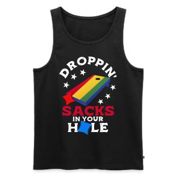 Lustiges Cornhole Corn Hole - Männer Premium Bio Tank Top - Schwarz - Vorne - AI Model Male 178 light (178cm)