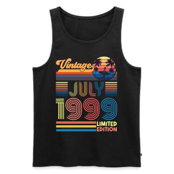 Jubiläum Juli 1999. Geschenk Juli 1999. - Männer Premium Bio Tank Top - Schwarz - Vorne - Michal (187cm)
