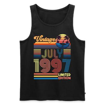 Birthday July 1997. Gift July 1997. - Men's Premium Organic Tank Top - black - Front - Michal (187cm)