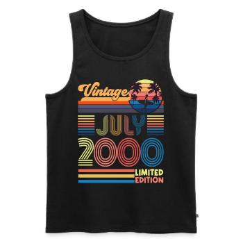 Jubiläum Juli 2000. Geschenk Juli 2000. - Männer Premium Bio Tank Top - Schwarz - Vorne - AI Model Male 178 light (178cm)