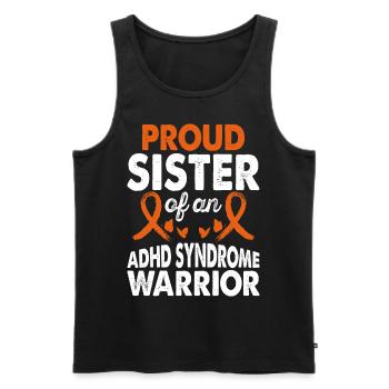 Sister of Adhd Syndrome Warrior Awareness - Men's Premium Organic Tank Top - black - Front - AI Model Male 178 light (178cm)