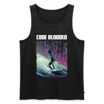 Code blooded - Men's Premium Organic Tank Top - black - Front - AI Model Male 178 light (178cm)