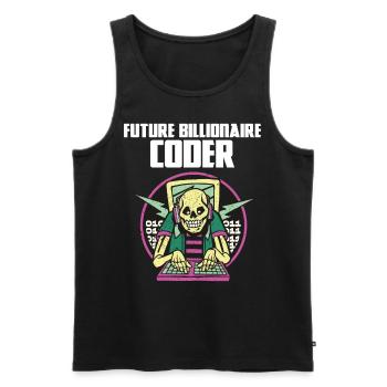 Future billionaire coder - Men's Premium Organic Tank Top - black - Front - AI Model Male 178 light (178cm)