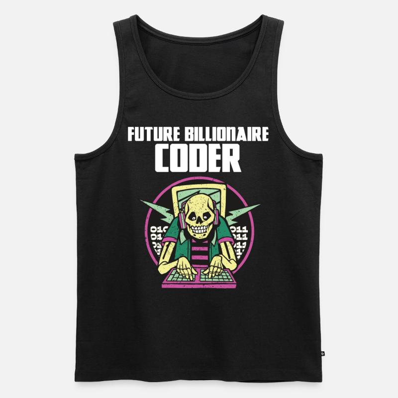Future billionaire coder - Männer Premium Bio Tank Top - Schwarz
