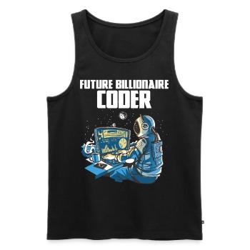 Future billionaire coder - Men's Premium Organic Tank Top - black - Front - AI Model Male 178 light (178cm)