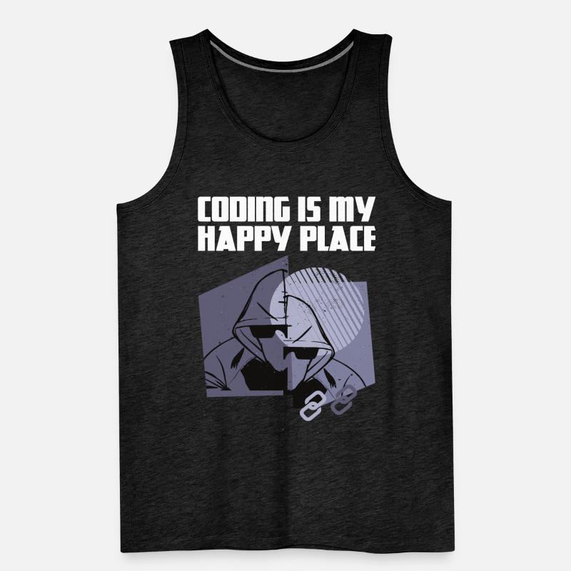 Coding is my happy place Männer Premium Bio Tank Top