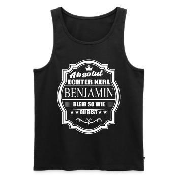 Absolut Echter Kerl Benjamin Bleib So Wie Du Bist - Männer Premium Bio Tank Top - Schwarz - Vorne - AI Model Male 178 light (178cm)