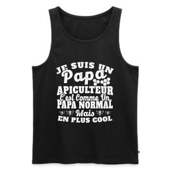 Papa et apiculteur - Débardeur bio Premium Homme - noir - Devant - Michal (187cm)
