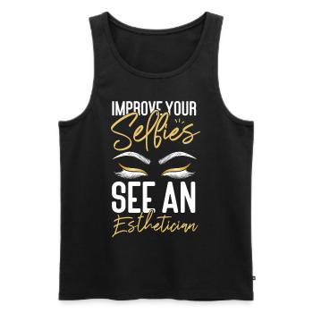 Cute Licensed Esthetician Skincare - Männer Premium Bio Tank Top - Schwarz - Vorne - Michal (187cm)