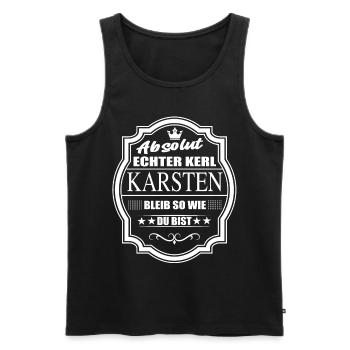 Absolut Echter Kerl Karsten Bleib So Wie Du Bist - Männer Premium Bio Tank Top - Schwarz - Vorne - Michal (187cm)