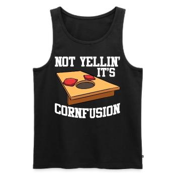 Lustiges Cornhole Corn Hole - Männer Premium Bio Tank Top - Schwarz - Vorne - AI Model Male 178 light (178cm)