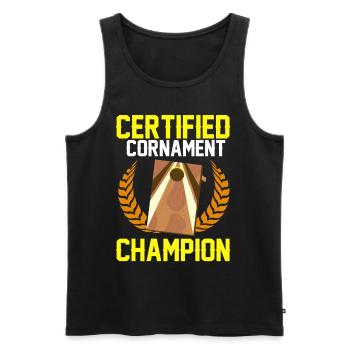 Cornhole corn hole - Men's Premium Organic Tank Top - black - Front - Michal (187cm)
