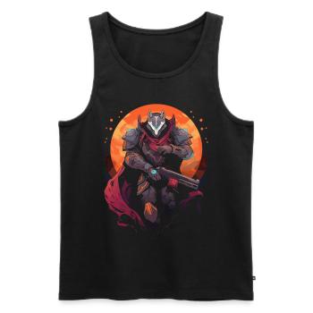 Epic Gamer Guardian with cape with moon on the - Men's Premium Organic Tank Top - black - Front - AI Model Male 178 light (178cm)