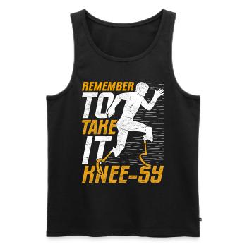 Prosthetic Leg Remember To Take It Knee-sy - Men's Premium Organic Tank Top - black - Front - AI Model Male 178 light (178cm)