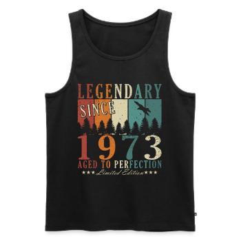 50th Birthday Man Born 1973 Legend - Men's Premium Organic Tank Top - black - Front - Michal (187cm)