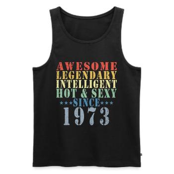 50th Birthday Man June Vintage 1973 Awesome - Men's Premium Organic Tank Top - black - Front - Michal (187cm)