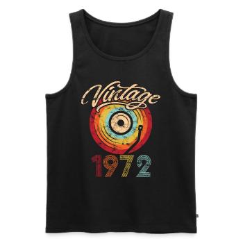 1972 Anniversaire Vinyle Vintage - Débardeur bio Premium Homme - noir - Devant - Michal (187cm)