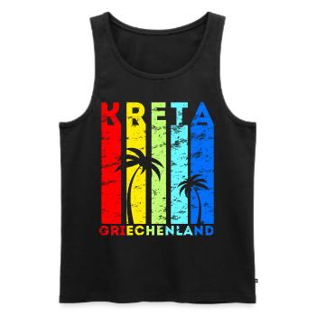 Kreta Griechenland Insel Urlaub Idee - Männer Premium Bio Tank Top - Schwarz - Vorne - Michal (187cm)