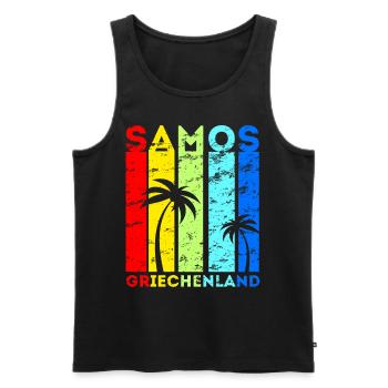 Samos Griechenland Insel Urlaub Idee - Männer Premium Bio Tank Top - Schwarz - Vorne - AI Model Male 178 light (178cm)