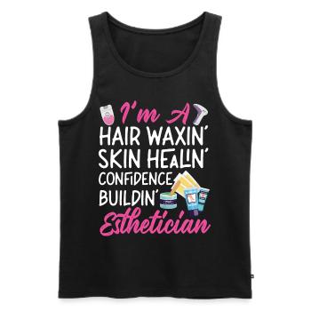 Cute Licensed Esthetician Skincare - Männer Premium Bio Tank Top - Schwarz - Vorne - Michal (187cm)