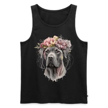 Cute Cane Corso Flower Crown Pet Dog Floral Puppy - Männer Premium Bio Tank Top - Schwarz - Vorne - Michal (187cm)