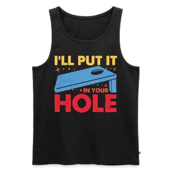 Lustiges Cornhole Corn Hole - Männer Premium Bio Tank Top - Schwarz - Vorne - AI Model Male 178 light (178cm)