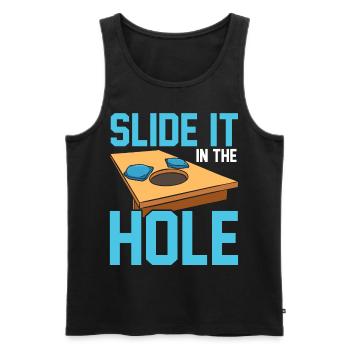Lustiges Cornhole Corn Hole - Männer Premium Bio Tank Top - Schwarz - Vorne - AI Model Male 178 light (178cm)