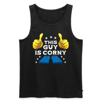 Lustiges Cornhole Corn Hole - Männer Premium Bio Tank Top - Schwarz - Vorne - AI Model Male 178 light (178cm)