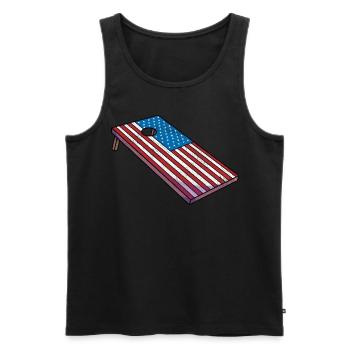 Cornhole Corn Hole Patriotisch - Männer Premium Bio Tank Top - Schwarz - Vorne - AI Model Male 178 light (178cm)