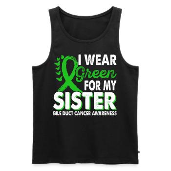 Wear Green for the Sister Bile Duct Cancer - Men's Premium Organic Tank Top - charcoal grey - Front - Alexander (188cm)