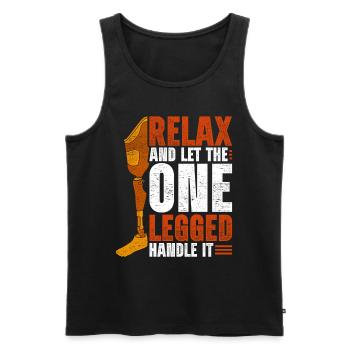 Prosthetic Leg Let The One Legged Handle It - Men's Premium Organic Tank Top - black - Front - AI Model Male 178 light (178cm)
