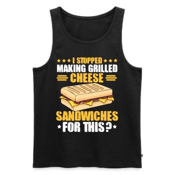 Love Grilled Cheese Men Women - Männer Premium Bio Tank Top - Schwarz - Vorne - Michal (187cm)